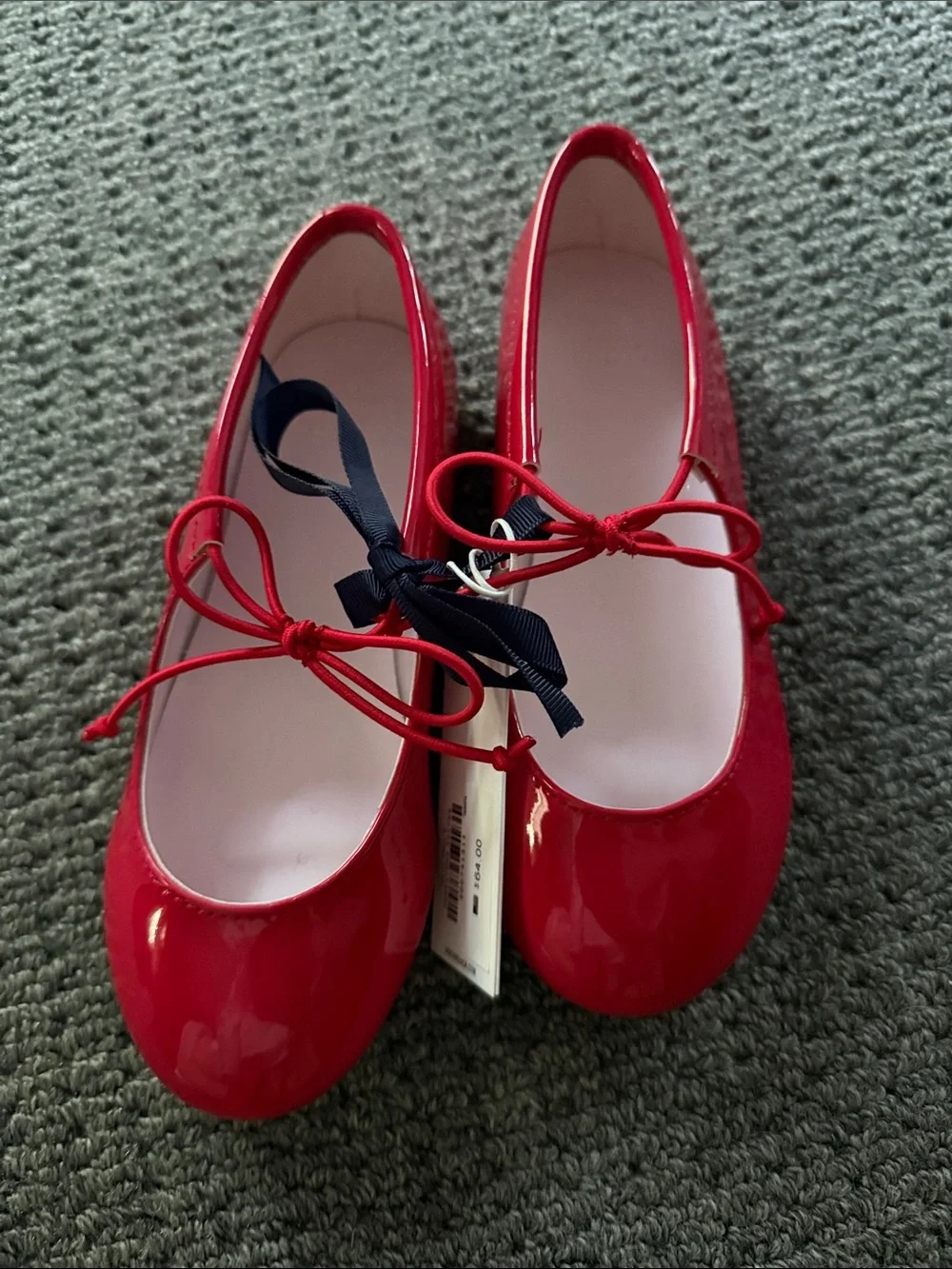 Janie and Jack girls Patent Bow Maraschino red ballet flat 13 NWT